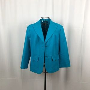 Ann Taylor sea-foam blue blazer pockets 8